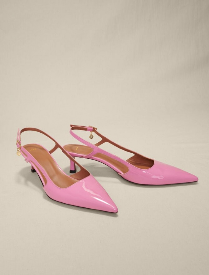 Maje Lacquered Sandalen Dames Roze | ZRSXDQJ-35